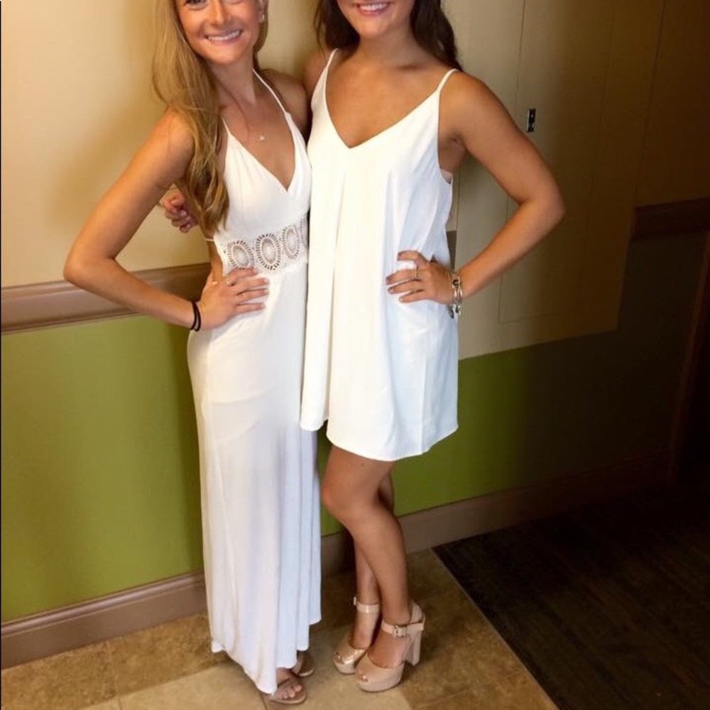 White floor length dress